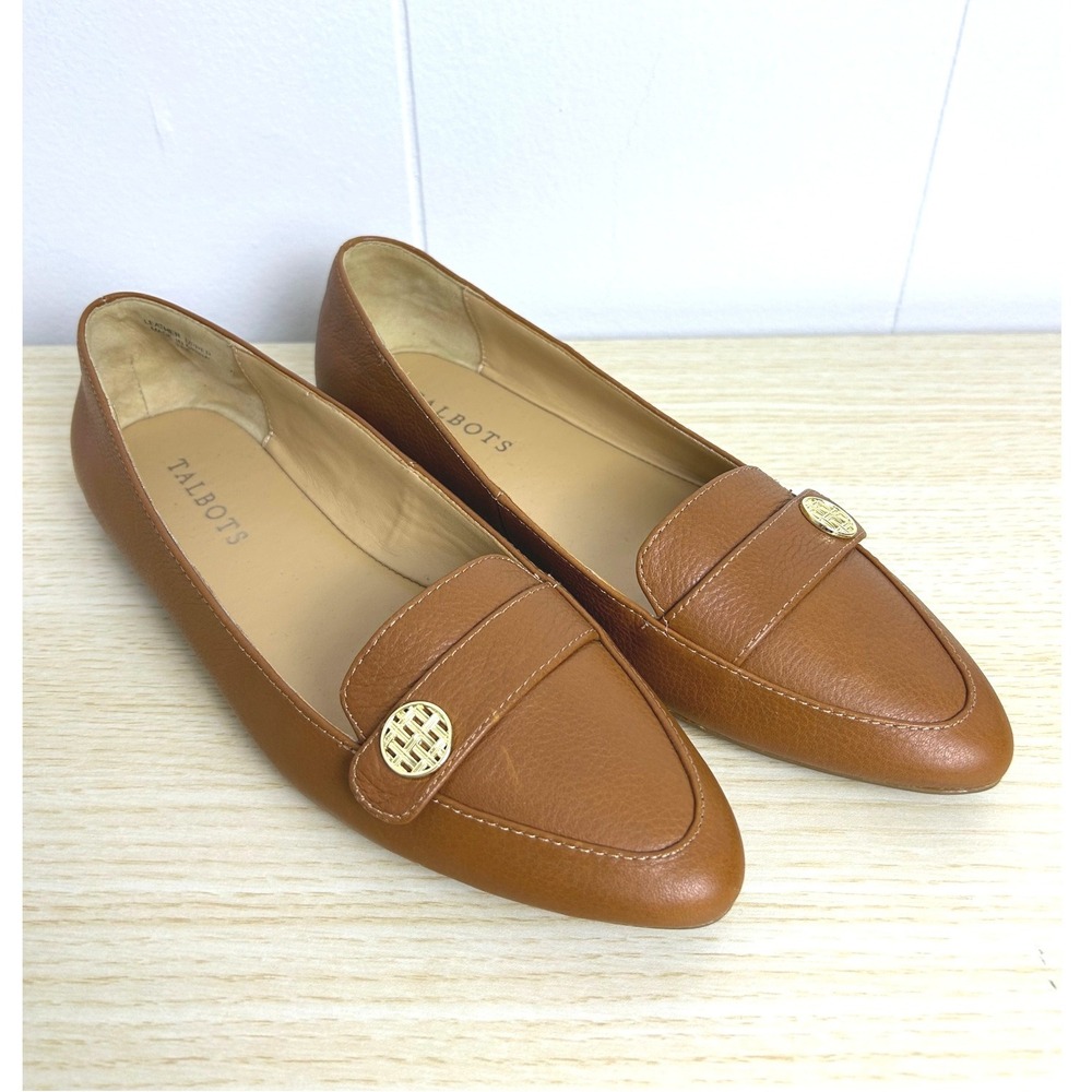 Talbots Francesca Tab Brown Leather Driving Moccasins Loafer Women's Sz 7‎ AA